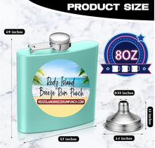 Load image into Gallery viewer, Redz Island Breeze Rum Punch Signature Stainless Steel Hip Flask (8 oz) With Funnel.