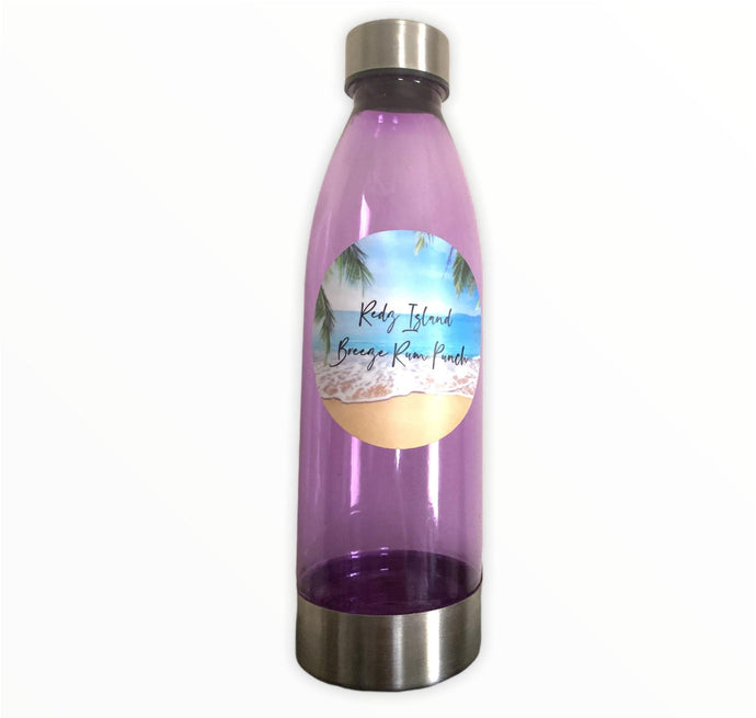 22oz Redz Island Breeze Rum Punch Signature Plastic Bottle with Stainless Steel Lid and Base - Redz Island Breeze Rum Punch