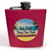 Load image into Gallery viewer, Redz Island Breeze Rum Punch Signature Stainless Steel Hip Flask (8 oz) With Funnel.
