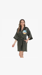 Redz Island Breeze Rum Punch Silky Short Robe Merch.