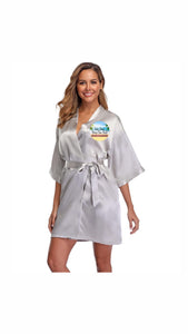 Redz Island Breeze Rum Punch Silky Short Robe Merch.