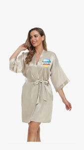 Redz Island Breeze Rum Punch Silky Short Robe Merch.